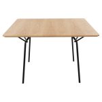 ΤΡΑΠΕΖΙ ΤΡΑΠΕΖΑΡΙΑΣ TRENK HM9614.01 MDF ΜΕ ΚΑΠΛΑΜΑ ΔΡΥΟΣ ΦΥΣΙΚΟ-ΜΑΥΡΟ ΜΕΤΑΛΛΟ 120x120x75Υεκ. - Image 4