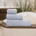 LINO Σετ πετσέτες 3τμχ (30x50,50x90,70x140) Veluva Ανοιχτό Γκρι - Image 3