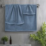 LINO Σετ πετσέτες 3τμχ (30x50,50x90,70x140) Wavie Πετρόλ