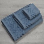 LINO Σετ πετσέτες 3τμχ (30x50,50x90,70x140) Wavie Πετρόλ - Image 2