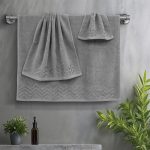 LINO Σετ πετσέτες 3τμχ (30x50,50x90,70x140) Wavie Μόκα