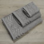 LINO Σετ πετσέτες 3τμχ (30x50,50x90,70x140) Wavie Μόκα - Image 2