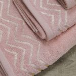 LINO Σετ πετσέτες 3τμχ (30x50,50x90,70x140) Wavie Κοραλί - Image 3