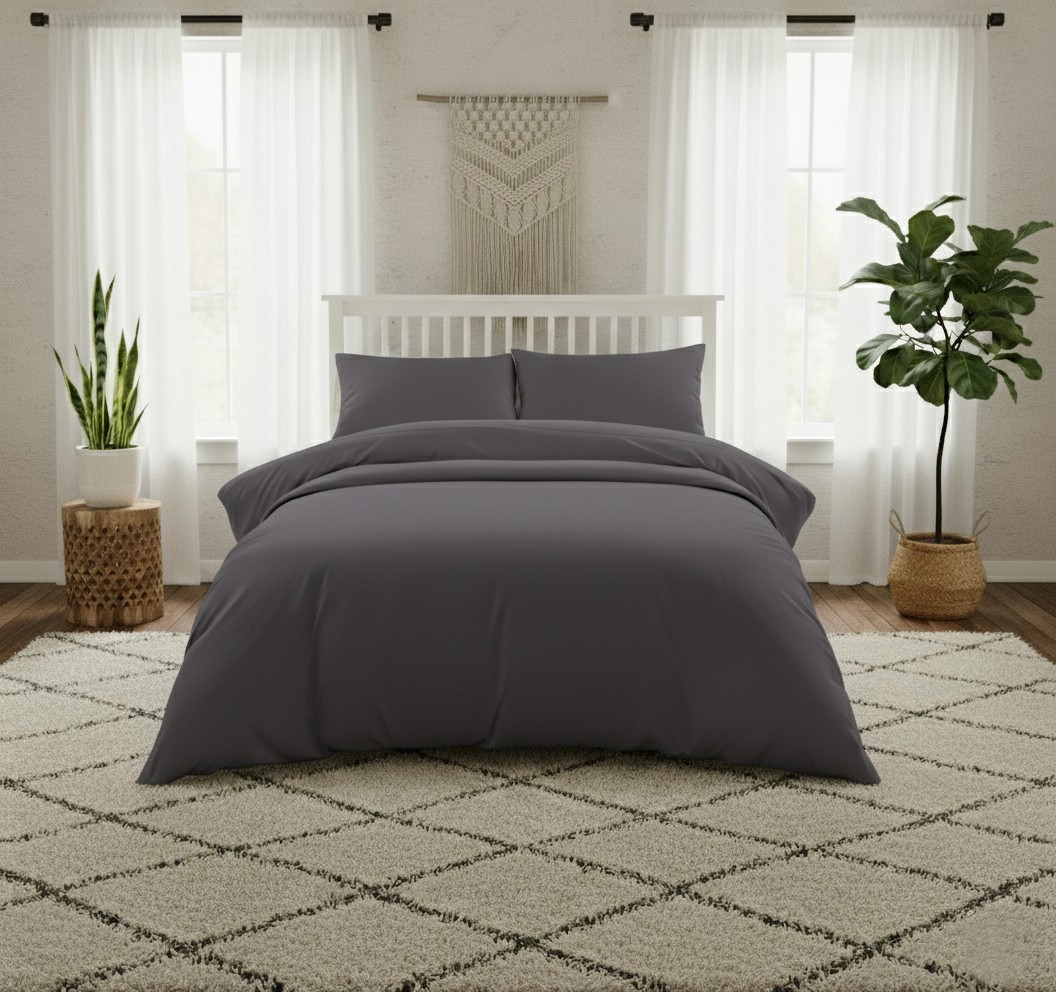 21268 ΣΕΝΤΟΝΙ ΥΠΕΡΔΙΠΛΟ 240Χ270 LAVISH SATIN DARK GREY MELINEN - Image 1