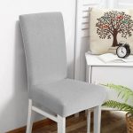 LINO Κάλυμμα Καρέκλας Ελαστικό Elegance Ανοιχτό Γκρι - Image 2
