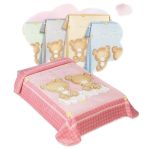 Κουβέρτα Βελουτέ Κούνιας 110×140 Belpla Dralon 548  - Pink