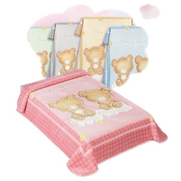 Κουβέρτα Βελουτέ Κούνιας 110×140 Belpla Dralon 548  - Pink
