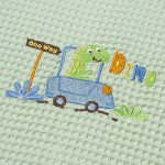 ΚΟΥΒΕΡΤΑ ΠΙΚΕ ΑΓΚΑΛΙΑΣ 80X110 ADAM HOME  DINOSAUROS GREEN - Image 2