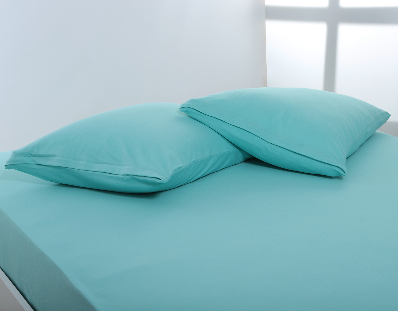 IMG_9555 Ζευγάρι μαξιλαροθήκες jersey (50cm x 70cm) sea green SilkFashion - Image 1