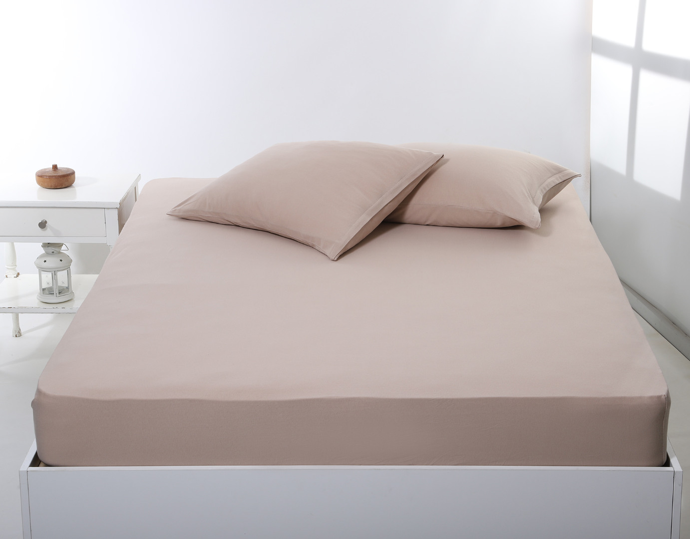 IMG_9569 Σεντόνι με λάστιχο jersey (180cm x 200cm + 35cm) dark beige SilkFashion - Image 1