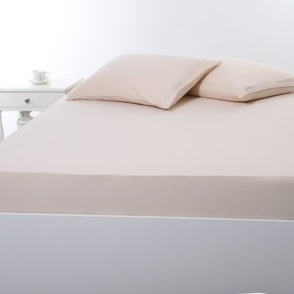 Σεντόνι με λάστιχο jersey (160cm x 200cm + 35cm) light beige SilkFashion