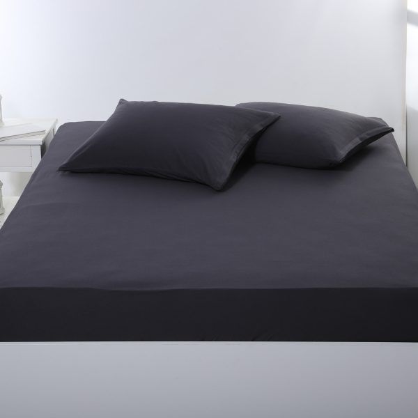 Σεντόνι με λάστιχο jersey (100cm x 200cm + 35cm) dark grey SilkFashion
