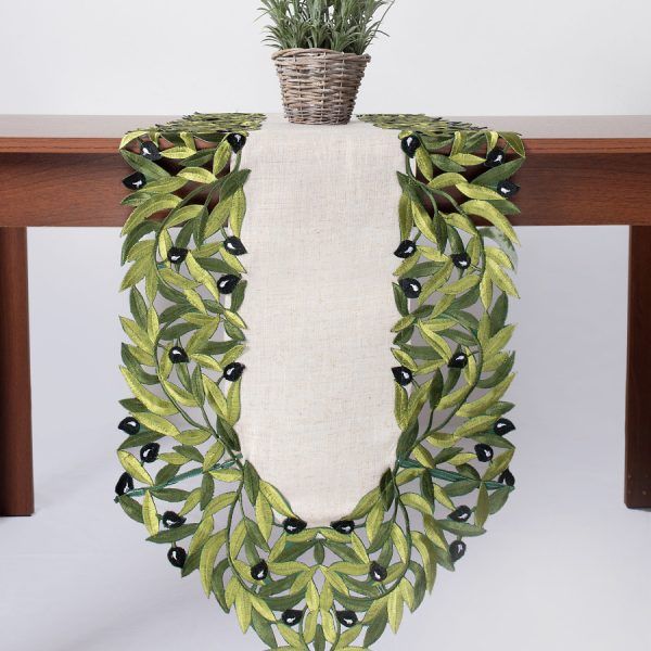 Τραβέρσα 2353 (45cm x 170cm) μαύρη ελιά SilkFashion
