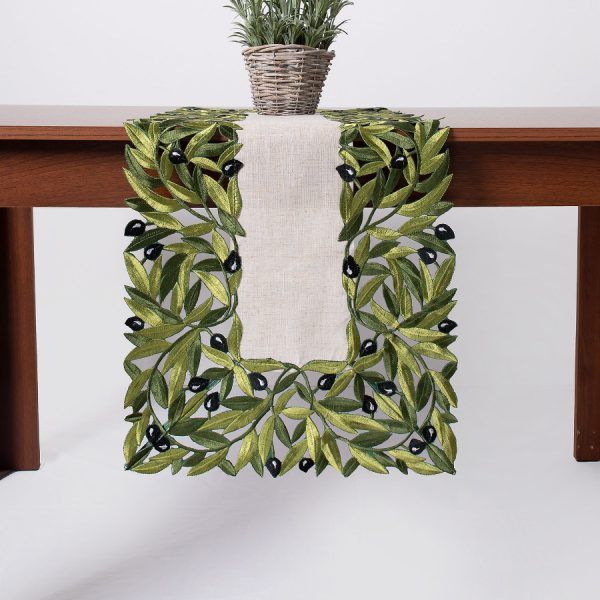 Τραβέρσα 2353 (40cm x 100cm) μαύρη ελιά SilkFashion