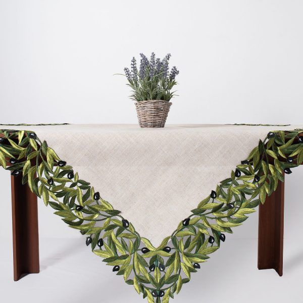 Τραπεζοκαρέ 2353 (135cm x 135cm) μαύρη ελιά SilkFashion