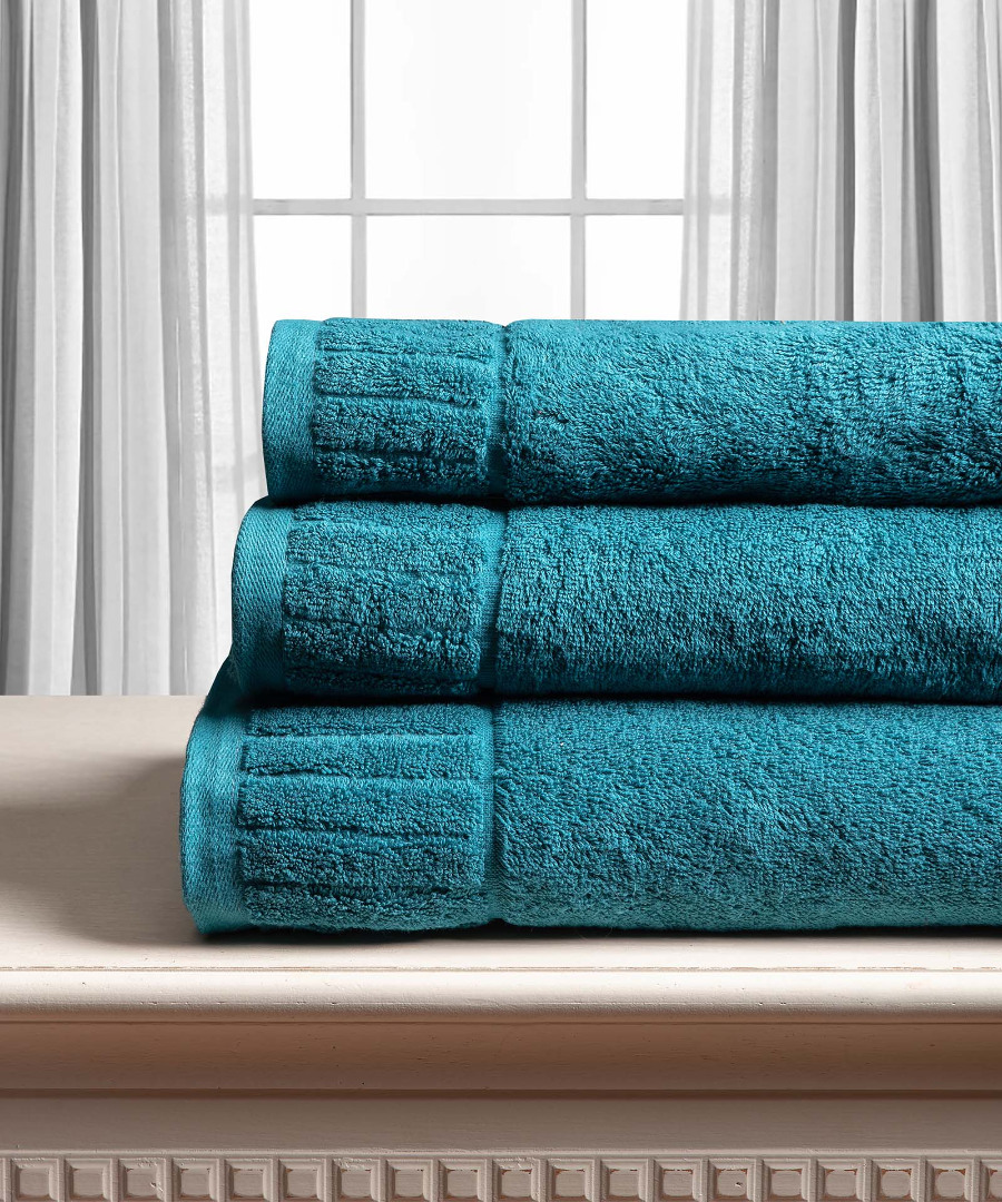 Untitled-4005-2 Βαμβακερή πετσέτα ΜΕΛΩΔΙΑ 600gsm (40cm x 60cm) teal SilkFashion - Image 1