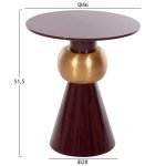 ΒΟΗΘΗΤΙΚΟ ΤΡΑΠΕΖΑΚΙ PATNA HM4234.06 ΜΕΤΑΛΛΟ ΣΕ ΜΠΟΡΝΤΟ-ΧΡΥΣΟ Φ46x51,5Υεκ. - Image 2