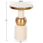 ΒΟΗΘΗΤΙΚΟ ΤΡΑΠΕΖΑΚΙ AMBUR HM4238.03 ΜΕΤΑΛΛΟ ΣΕ ΕΚΡΟΥ-ΧΡΥΣΟ Φ40,5x62Υ εκ. - Image 2