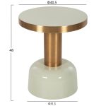 ΒΟΗΘΗΤΙΚΟ ΤΡΑΠΕΖΑΚΙ ERODE HM4243.07 ΜΕΤΑΛΛΟ ΣΕ ΑΝΟΙΧΤΟ ΠΡΑΣΙΝΟ-ΧΡΥΣΟ Φ40,5x48Υ εκ. - Image 2