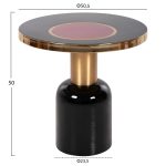 ΒΟΗΘΗΤΙΚΟ ΤΡΑΠΕΖΑΚΙ ERODE HM4248.01 ΜΕΤΑΛΛΟ ΜΑΥΡΟ-ΧΡΥΣΟ-ΚΕΡΑΣΙ Φ50,5x50Υ εκ. - Image 2