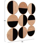 ΔΙΑΚΟΣΜΗΤΙΚΟ ΤΟΙΧΟΥ HM4197 ΜΕΤΑΛΛΟ ΣΕ ΧΡΥΣΟ-MDF ΣΕ ΦΥΣΙΚΟ-ΜΑΥΡΟ 90x90 εκ. - Image 2