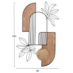 ΔΙΑΚΟΣΜΗΤΙΚΟ ΤΟΙΧΟΥ HM4218 ΞΥΛΟ ΣΕ ΦΥΣΙΚΟ-ΜΑΥΡΟ ΜΕΤΑΛΛΟ 66x100Υ εκ. - Image 2