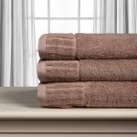 Βαμβακερή πετσέτα ΜΕΛΩΔΙΑ 600gsm (75cm x 150cm) Light brown SilkFashion