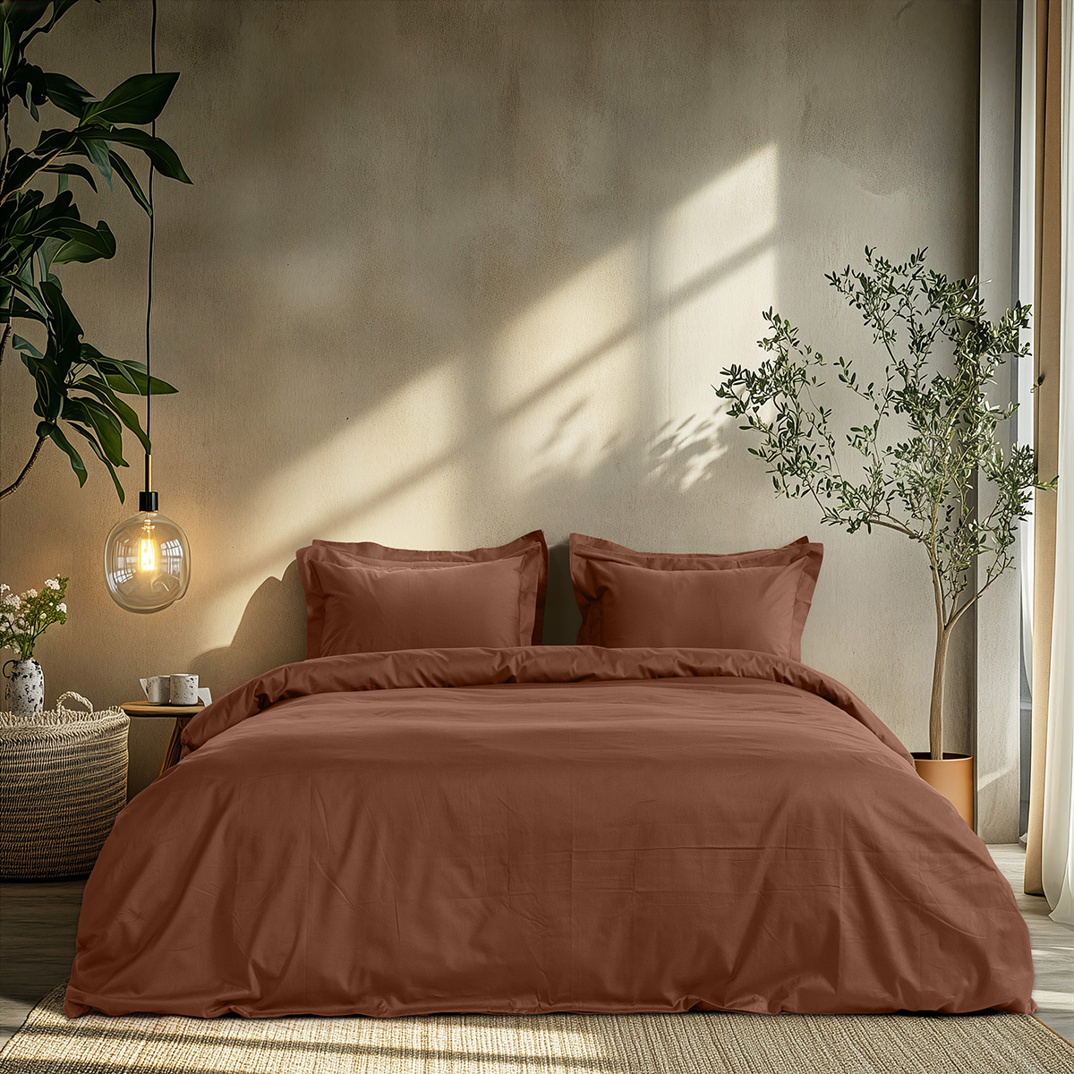 1700_Brown Beauty Home Σετ σεντόνια μονά Art 1700 Harmony 170x270 Καφέ - Image 1