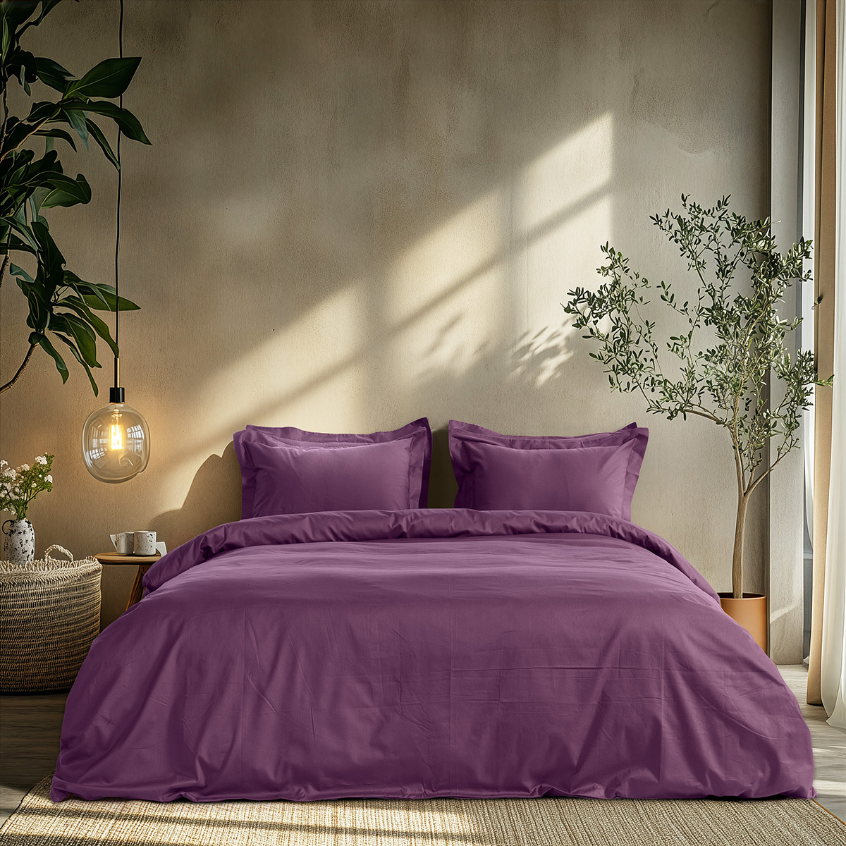 1700_Purple Beauty Home Σετ σεντόνια μονά Art 1700 Harmony 170x270 Μωβ - Image 1