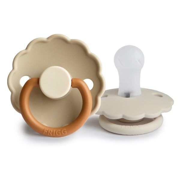 Σετ 2 Πιπίλες Σιλικόνης FRIGG Daisy - Desert/Cream 0-6 Μηνών