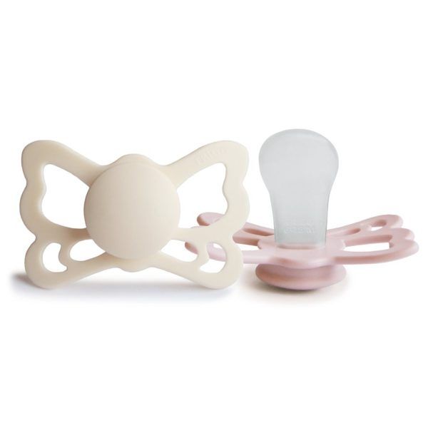 Σετ 2 Ανατομικές Πιπίλες Σιλικόνης FRIGG Butterfly Cream/Blush 6-18 Μηνών