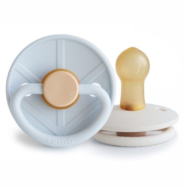 Σετ 2 Πιπίλες Latex FRIGG Little Viking Powder Blue/Cream 0-6 Μηνών