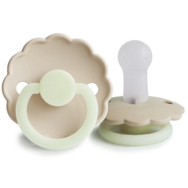 Σετ 2 Πιπίλες Latex Νυκτός FRIGG Daisy Cream/Croissant 6-18 Μηνών