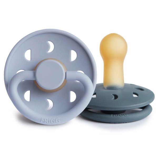 Σετ 2 Πιπίλες Latex FRIGG Moon Phase Powder Blue/Slate 6-18 Μηνών