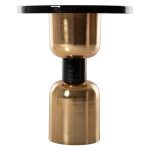 ΒΟΗΘΗΤΙΚΟ ΤΡΑΠΕΖΑΚΙ SURAT HM4236.04 ΜΕΤΑΛΛΟ ΣΕ ΜΑΥΡΟ-ΧΡΥΣΟ Φ50,5x59,5Υ εκ. - Image 3