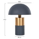 ΕΠΙΤΡΑΠΕΖΙΟ ΦΩΤΙΣΤΙΚΟ PUNE HM4253.05 ΜΕΤΑΛΛΟ ΣΕ ΜΠΛΕ ΑΝΘΡΑΚΙ-ΧΡΥΣΟ Φ31x41,5Υ εκ. - Image 2