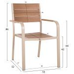 ΠΟΛΥΘΡΟΝΑ ΑΛΟΥΜΙΝΙΟΥ SAGA HM5127.04 ΣΑΜΠΑΝΙ ΜΕ POLYWOOD 55x52x86Yεκ. - Image 2