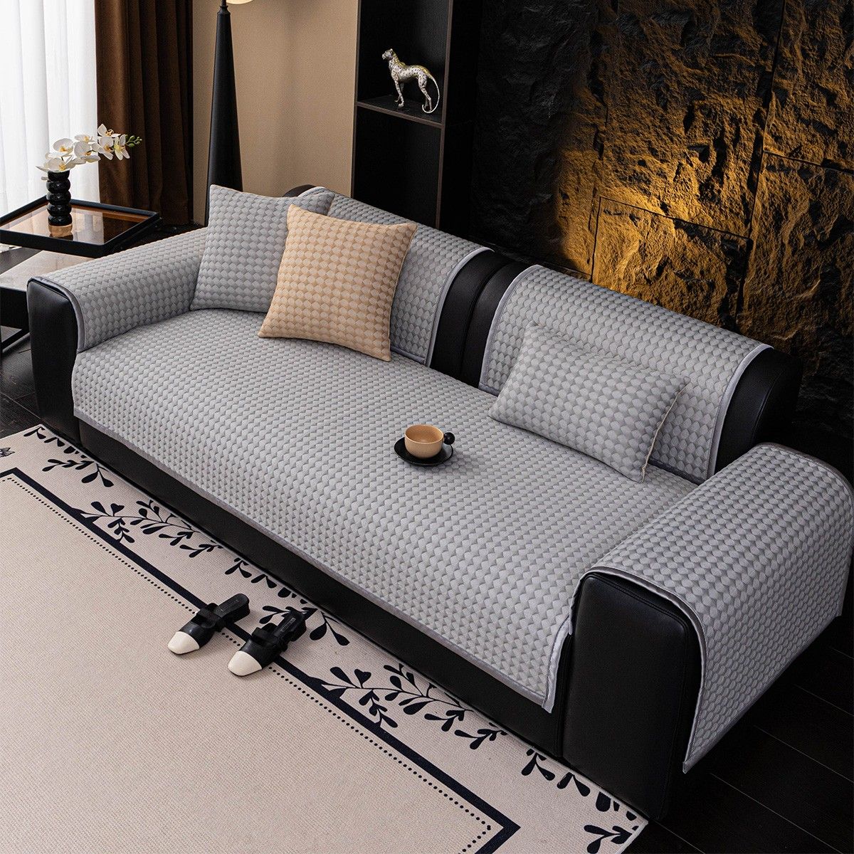 21778 ΑΝΩΣΤΡΩΜΑ ΚΑΝΑΠΕ SOLEIL GREY (90X210) MELINEN - Image 1