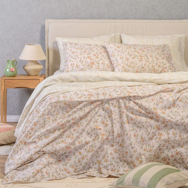 ΣΕΤ ΣΕΝΤΟΝΙΑ ΥΠΕΡΔΙΠΛΑ (Λ) AMY BEIGE ULTRA LINE (160Χ200+32) MELINEN
