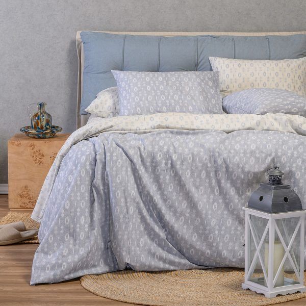 ΣΕΤ ΣΕΝΤΟΝΙΑ ΥΠΕΡΔΙΠΛΑ (Λ) RIVER LIGHT GREY CASUAL LINE (160Χ200+32) MELINEN