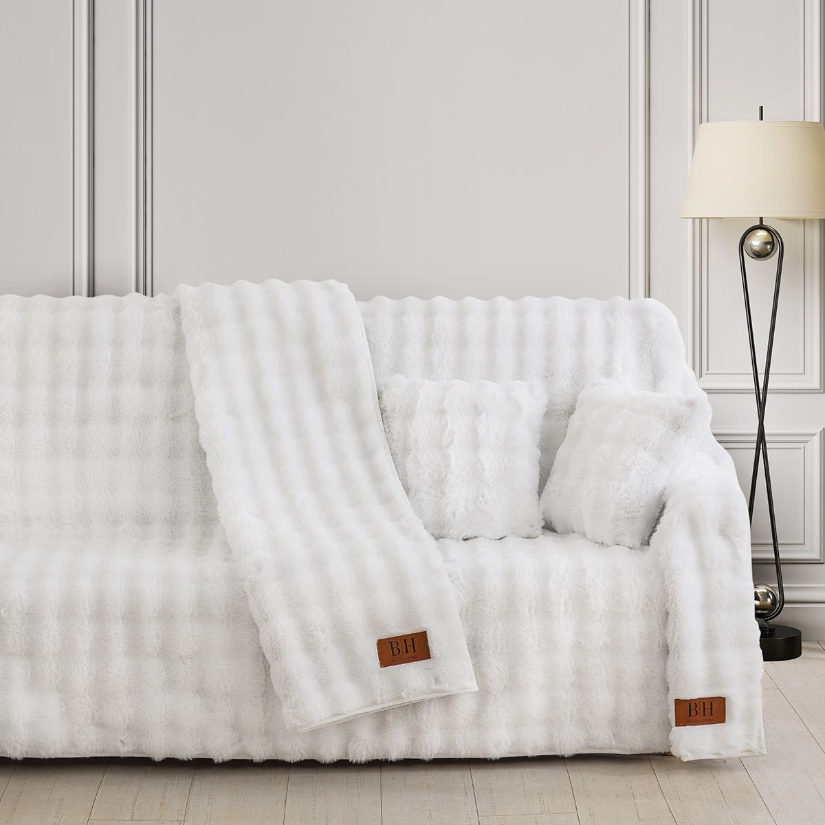 8724 Beauty Home Γούνινη Μαξιλαροθήκη διακοσμητική Pop Art 8724 40x40 Λευκό - Image 1