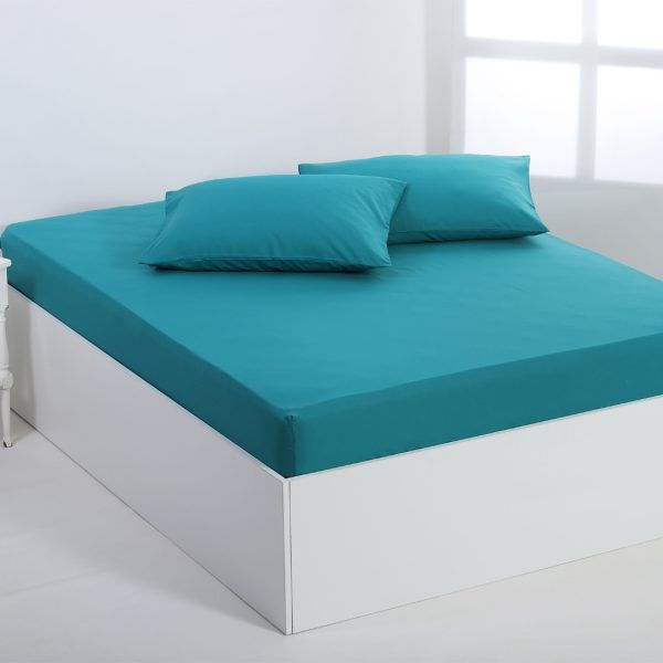 Βαμβακερό σεντόνι essentials (165cm x 267cm) teal blue SilkFashion