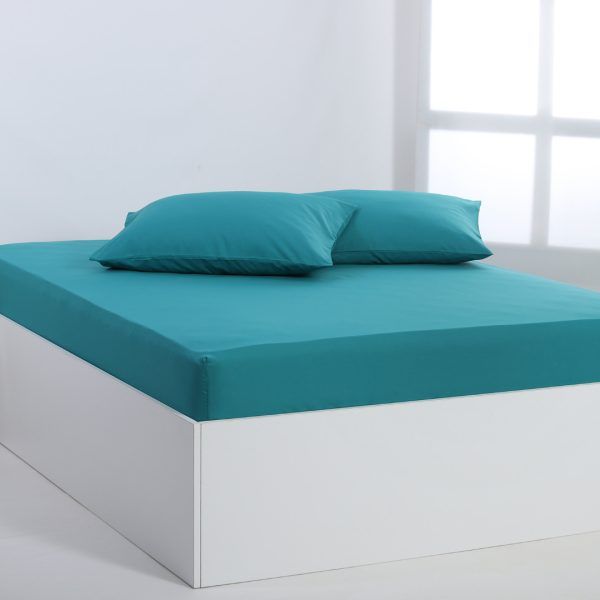 Βαμβακερό σεντόνι essentials (125cm x 200cm + 35cm) teal blue SilkFashion