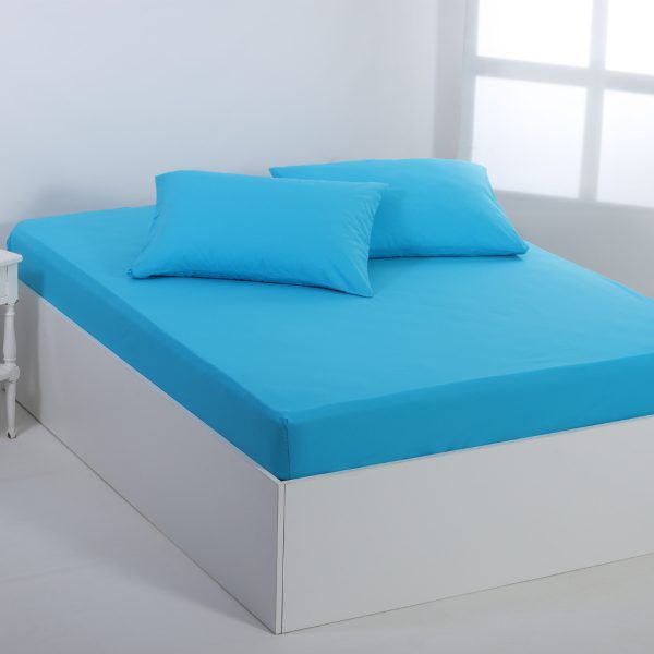 Βαμβακερό σεντόνι essentials (125cm x 200cm + 35cm) river blue SilkFashion