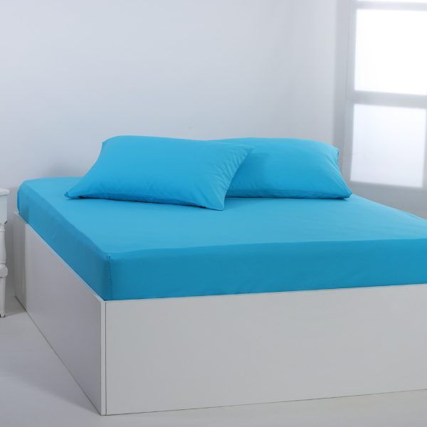 Βαμβακερό σεντόνι essentials (165cm x 267cm) river blue SilkFashion