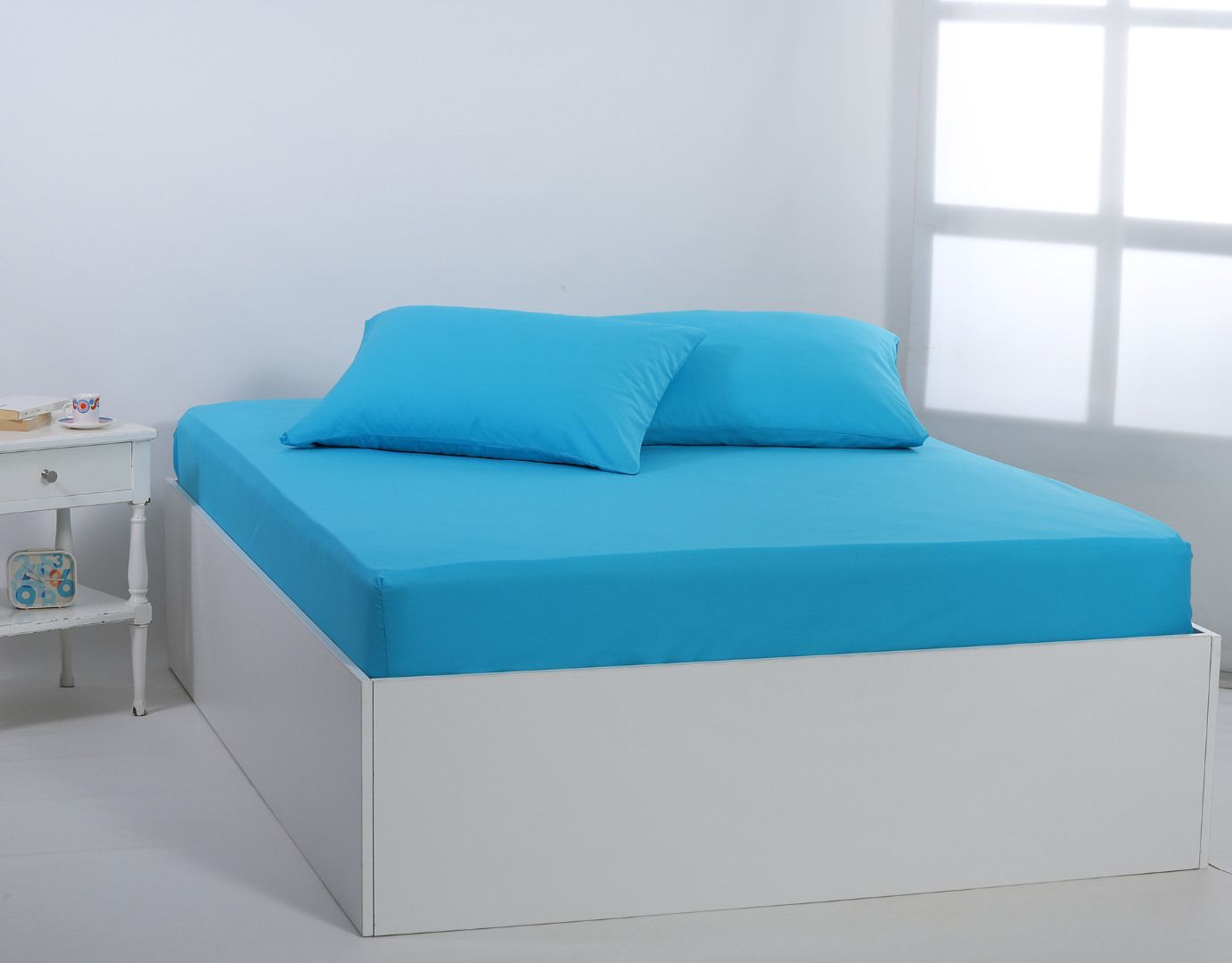 IMG_4074 Βαμβακερό σεντόνι essentials (165cm x 200cm + 35cm) river blue SilkFashion - Image 1