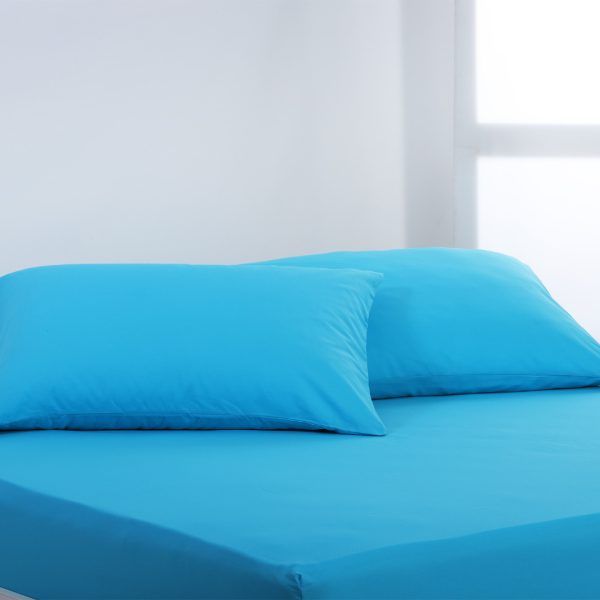 Βαμβακερό σετ μαξιλαροθήκες essentials (52cm x 72cm ) river blue SilkFashion