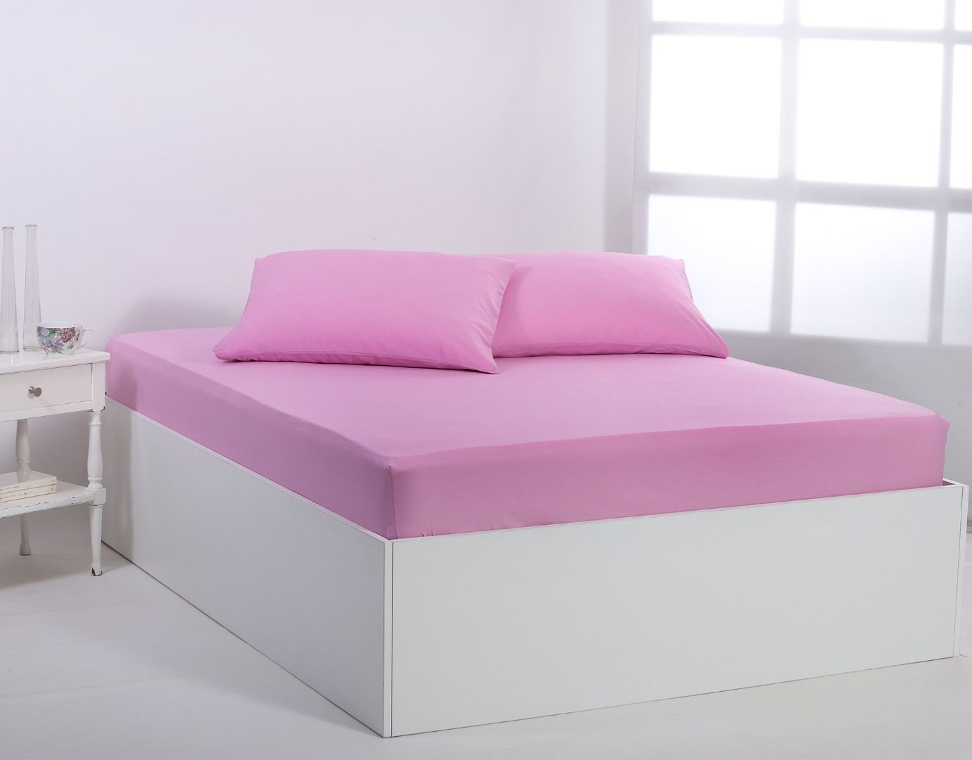 IMG_4094 Βαμβακερό σεντόνι essentials (105cm x 200cm + 35cm) pastel levander SilkFashion - Image 1