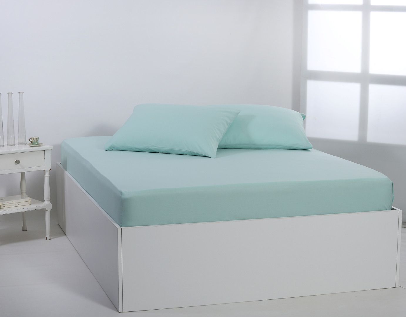 IMG_4103-3 Βαμβακερό σεντόνι essentials (225cm x 267cm) misty jade SilkFashion - Image 1