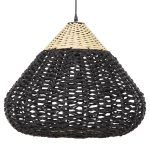 ΦΩΤΙΣΤΙΚΟ ΟΡΟΦΗΣ ΚΡΕΜΑΣΤΟ HM4346 ΑΠΟ PAPER ROPE ΜΠΕΖ ΚΑΙ ΜΑΥΡΟ Φ55,5x44Υεκ. - Image 3